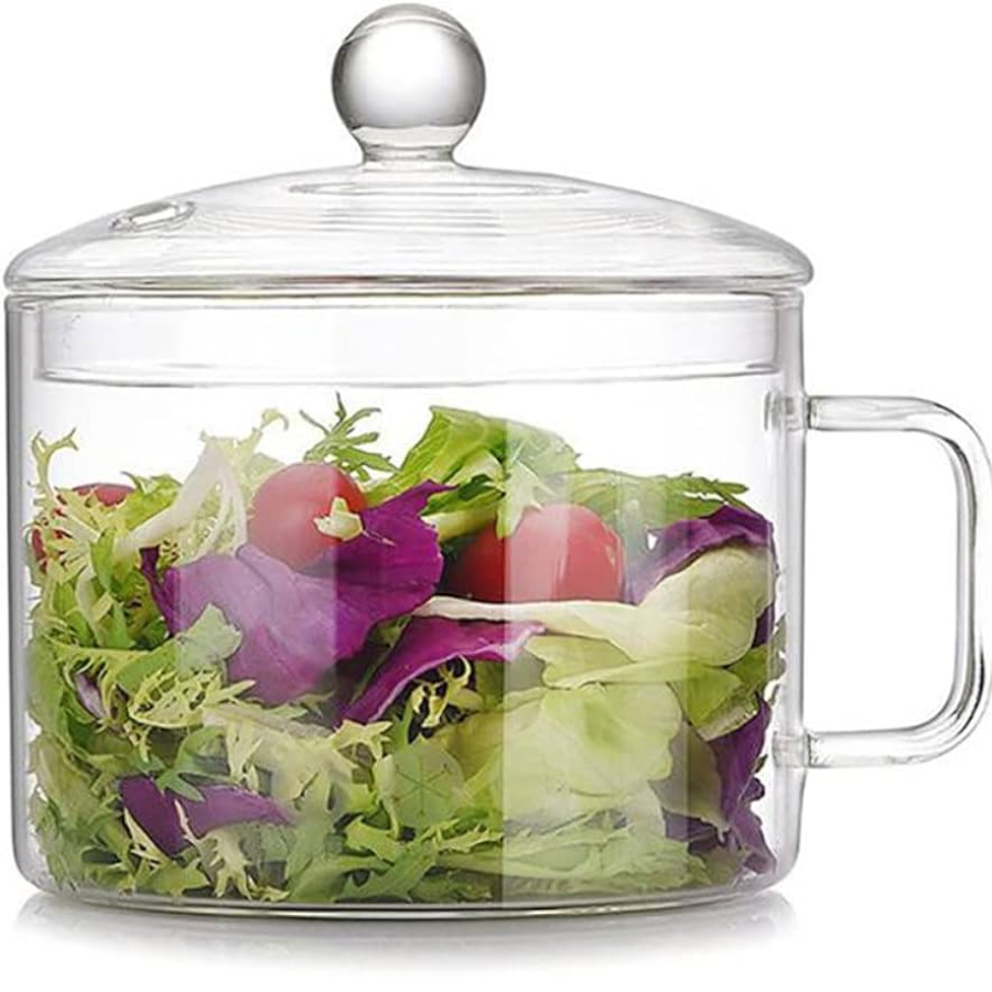 Olla De Vidrio Con Tapa Transparente 1.5